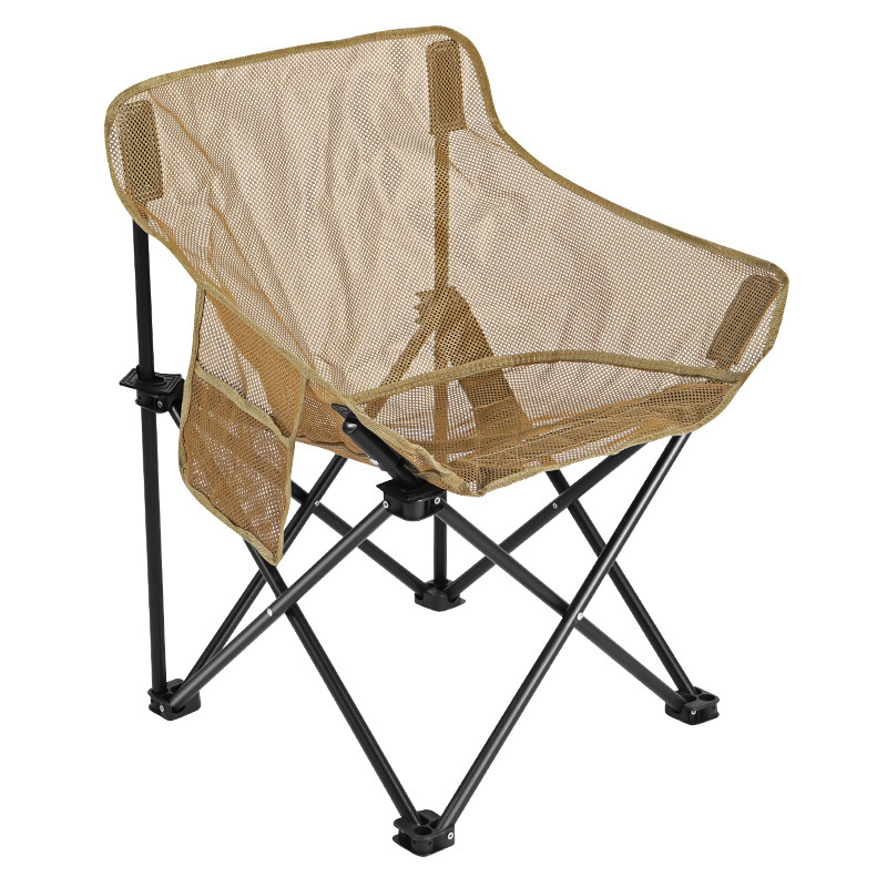 Outdoor Camping High Chair - Atmungsaktiver Netz-Campingstuhl mit Hoher Rückenlehne, Klappbar,