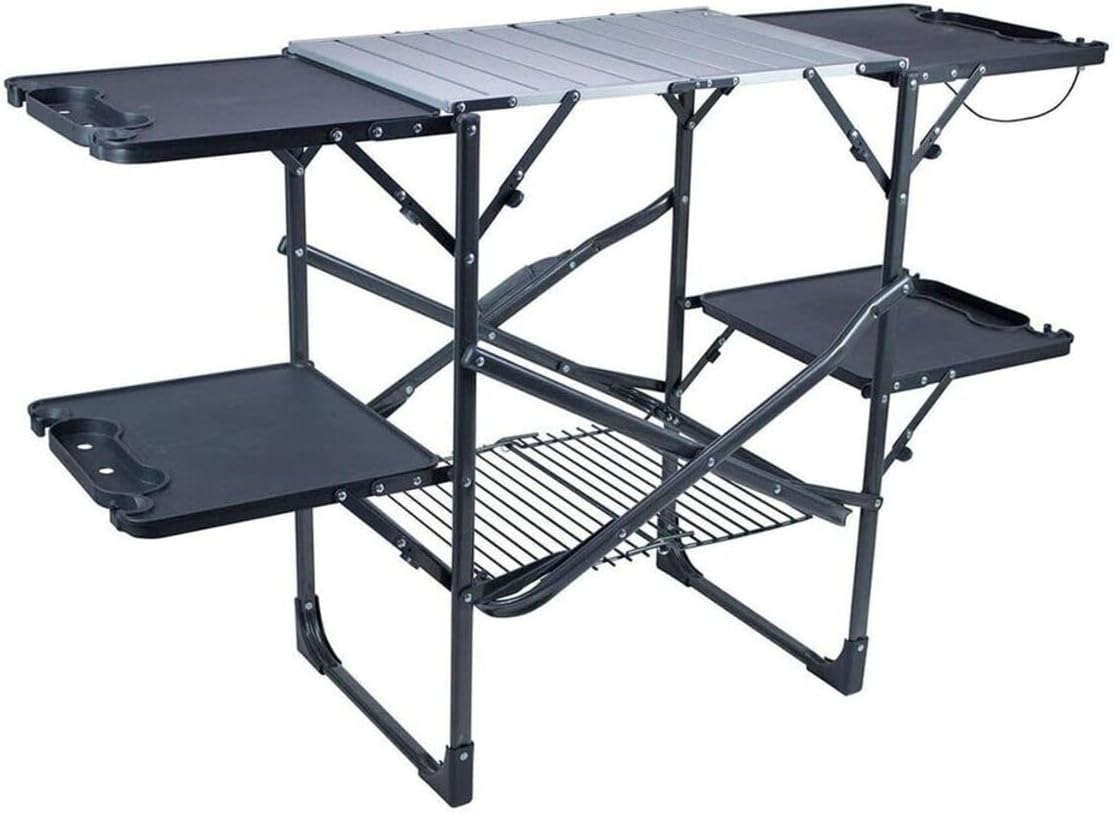 Cooking Outdoor Camping - Schlanker, faltbarer Camping-Küchentisch mit hitzebeständiger Oberseite,