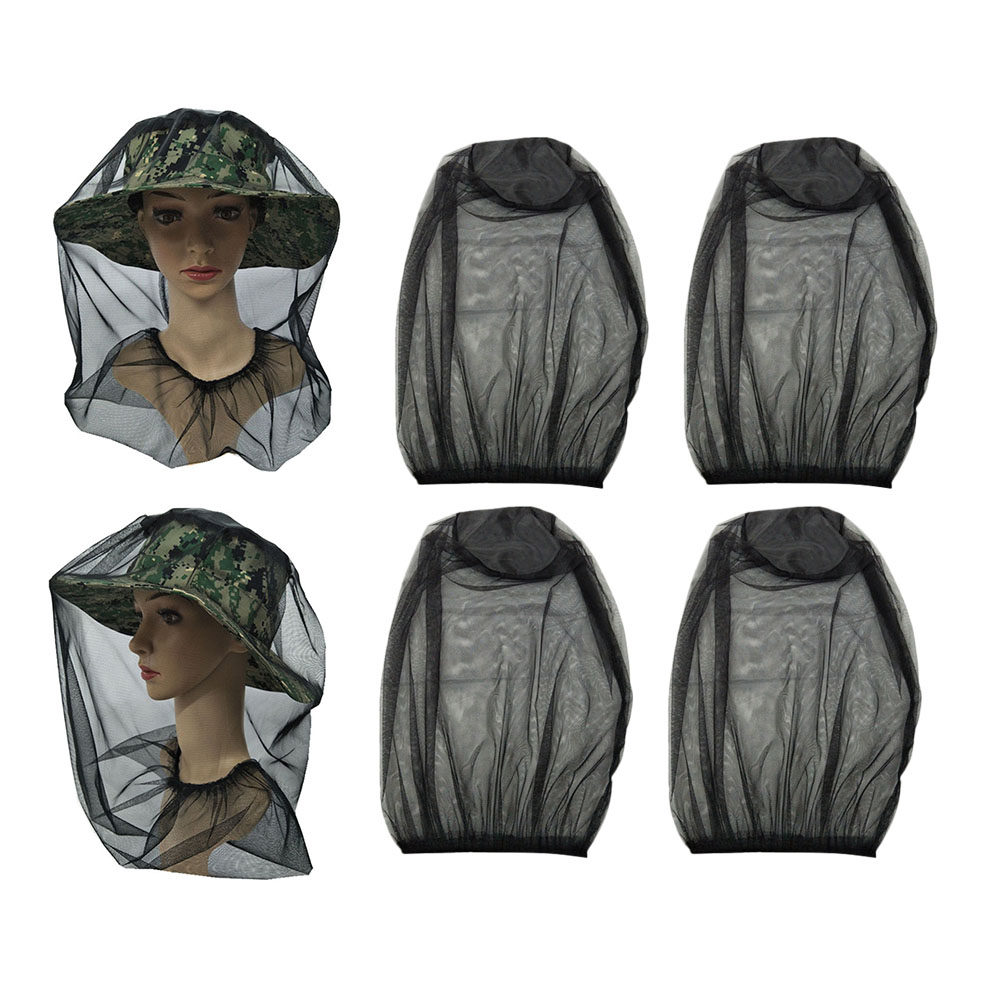 Outdoor Camping Activities - 4-teiliges Anti-Mücken-Kopfnetz, leichtes, tragbares Gesichtsnetz für