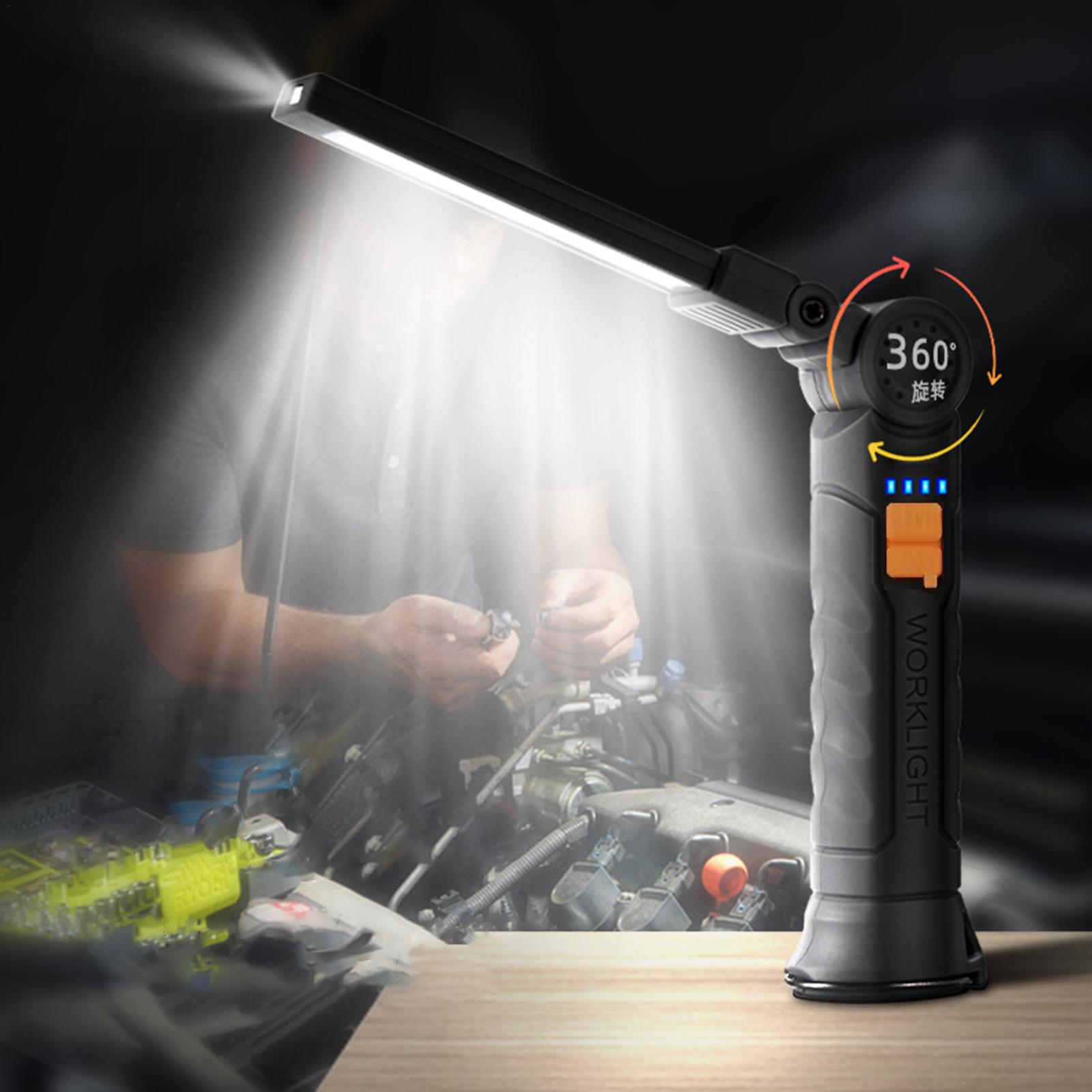 Outdoor Camping Jobs - Wiederaufladbare LED-Taschenlampe Arbeitsleuchte mit Magnet &