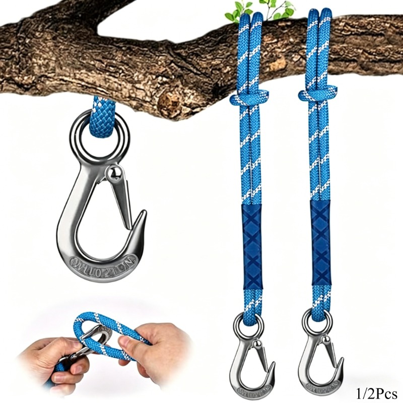 Outdoor Camping Decke - 1/2 Stück verschleißfestes Metallhaken-Nylonseil – 59,06
