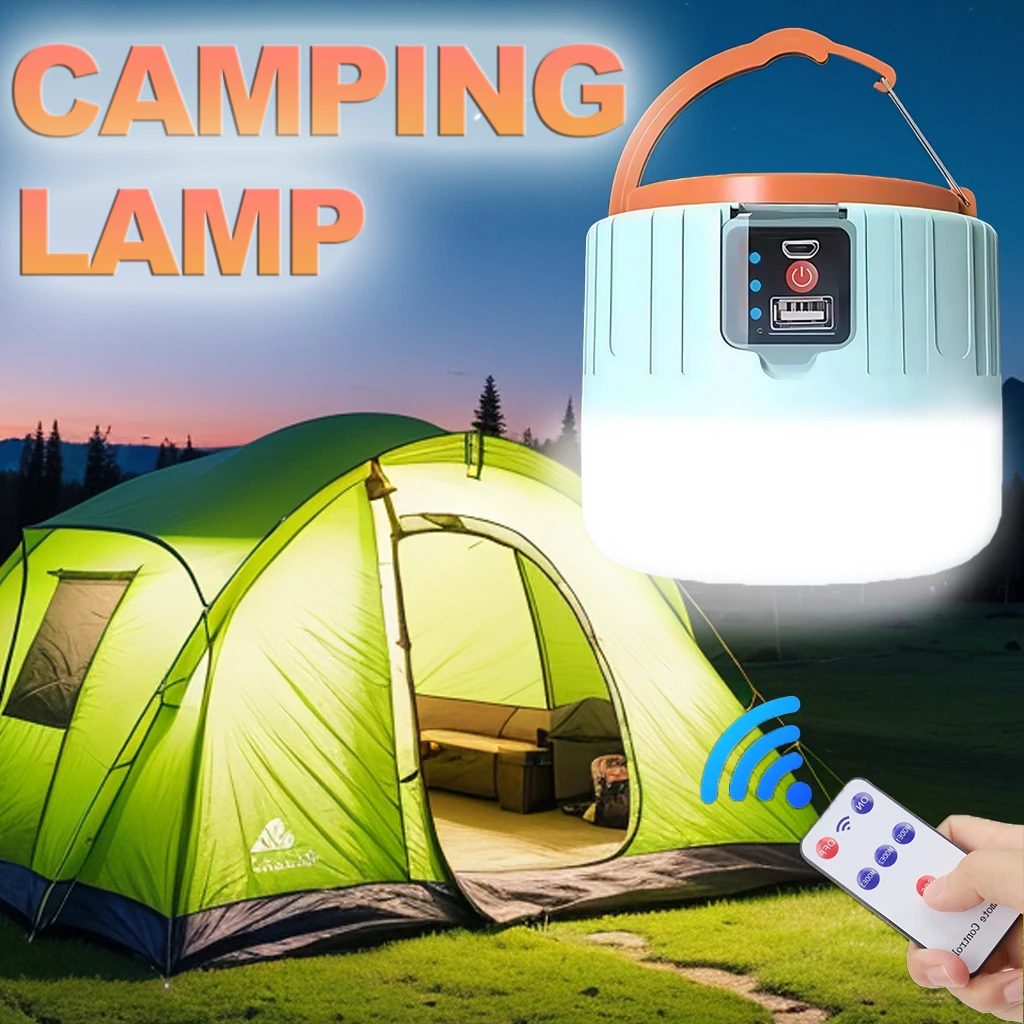 Outdoor Camping Lamp - Solar-Camping-Laterne, wiederaufladbar, tragbares LED-Arbeitslicht mit Fernbedienung,
