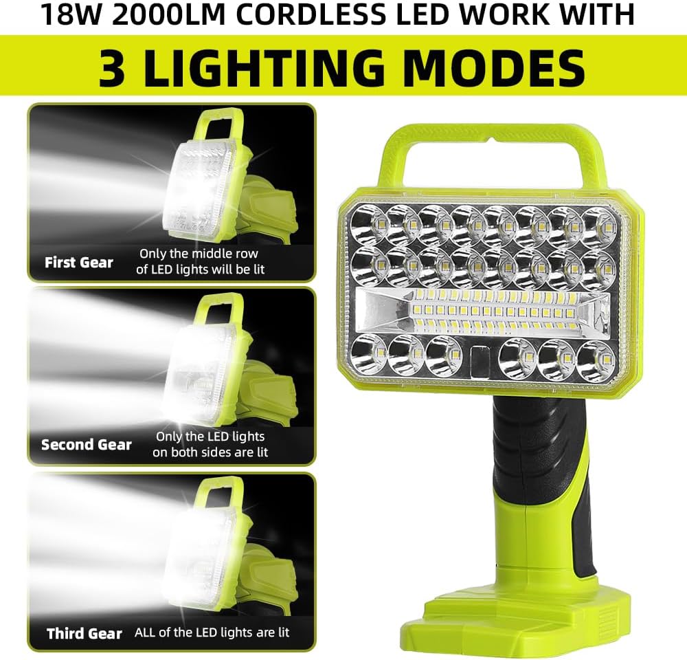 Outdoor Camping Jobs - 18 W 2000 lm kabellose LED-Taschenlampe
