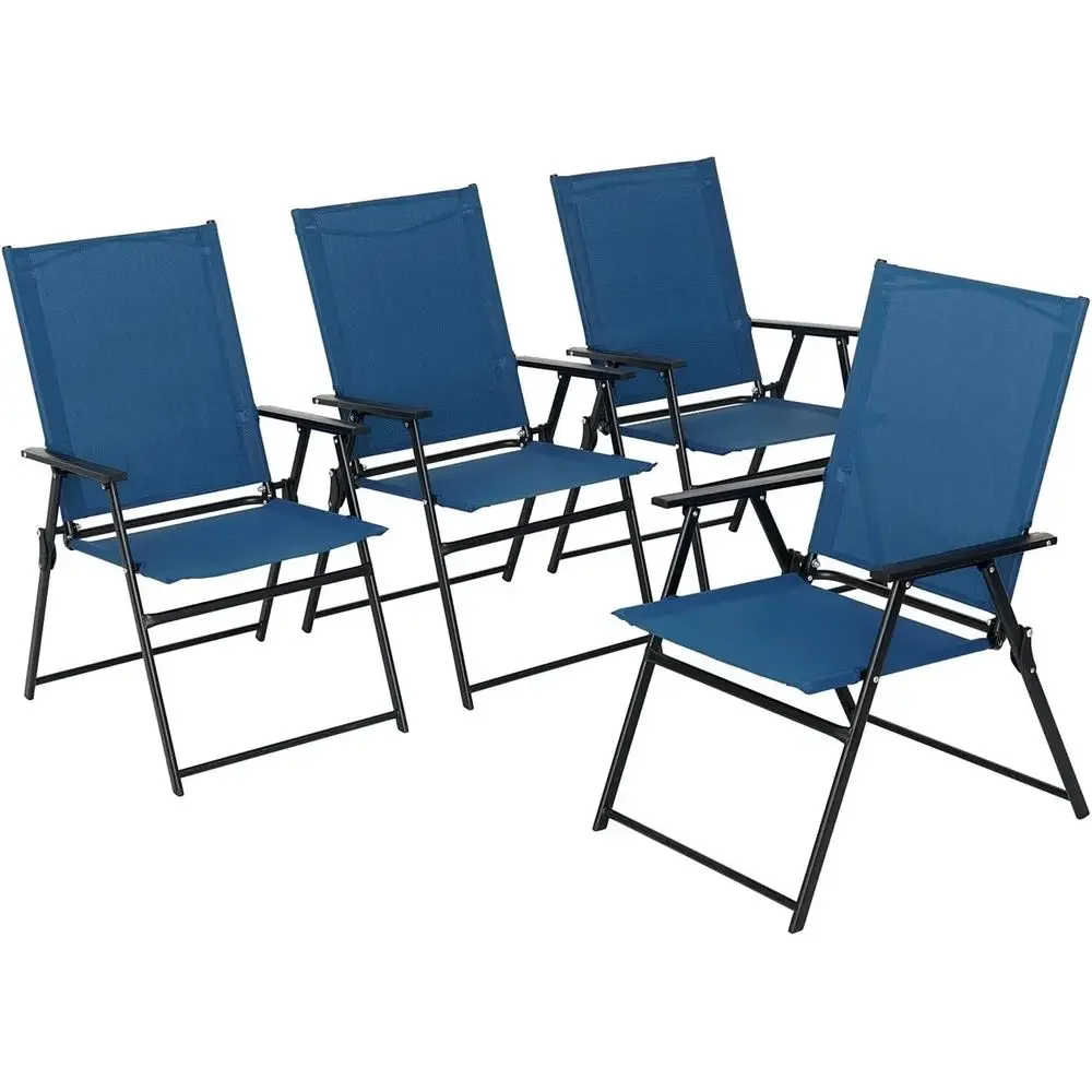 Outdoor Camping High Chair - 4-teiliges Terrassen-Essgruppen-Set mit Armlehnen – für