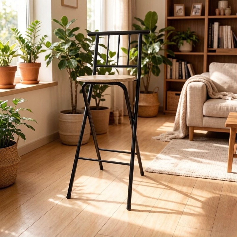 Outdoor Camping High Chair - Klappbarer Outdoor-Hochstuhl mit Rückenlehne, tragbarer Stuhl