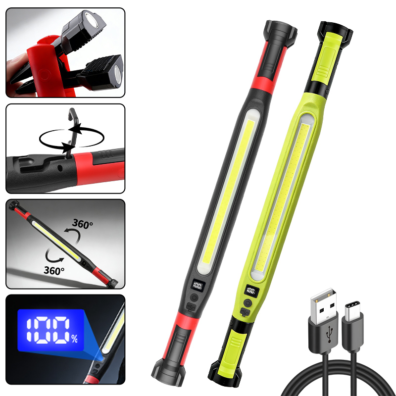 Outdoor Camping Lamp - COB-Arbeitsleuchte Typ C, wiederaufladbar, magnetisch, wasserdicht,