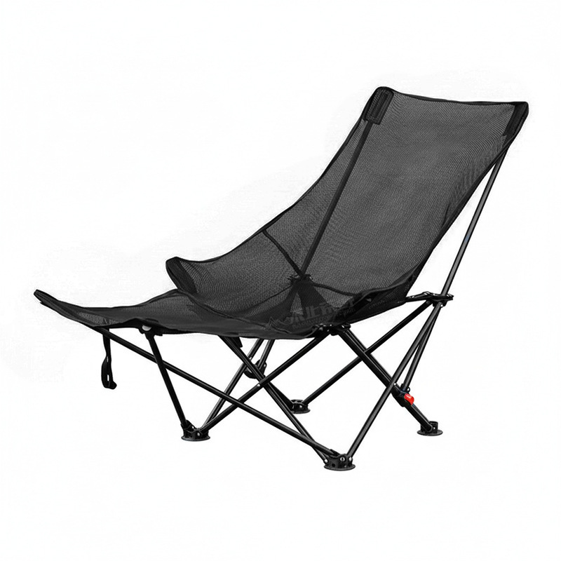 Outdoor Camping High Chair - Faltbarer Angelstuhl für Outdoor-Camping mit Netzrückenlehne,