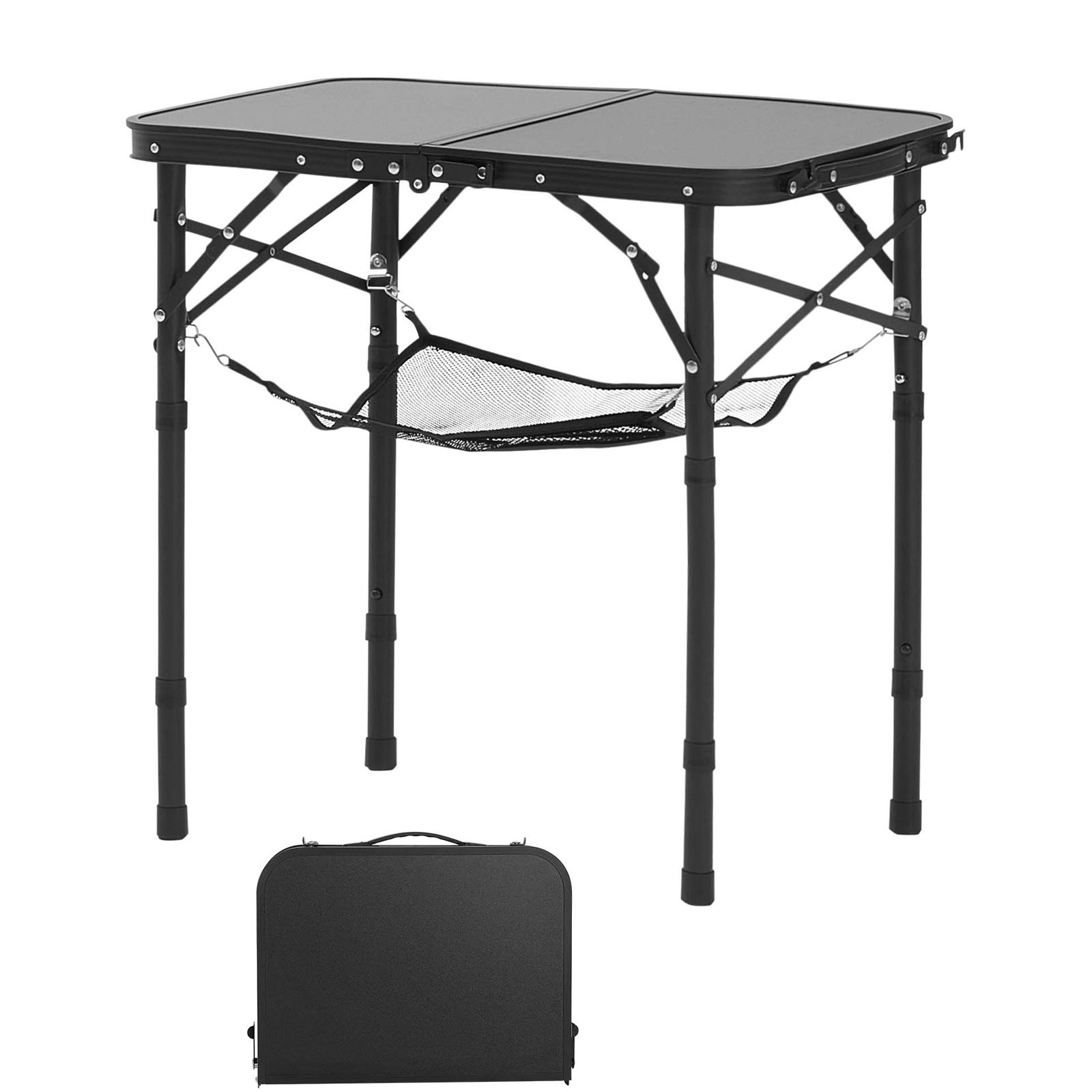 Outdoor Camping Cooking Table - Klappbarer Campingtisch, höhenverstellbare tragbare Beistelltische, Aluminium-MDF-Strandtisch