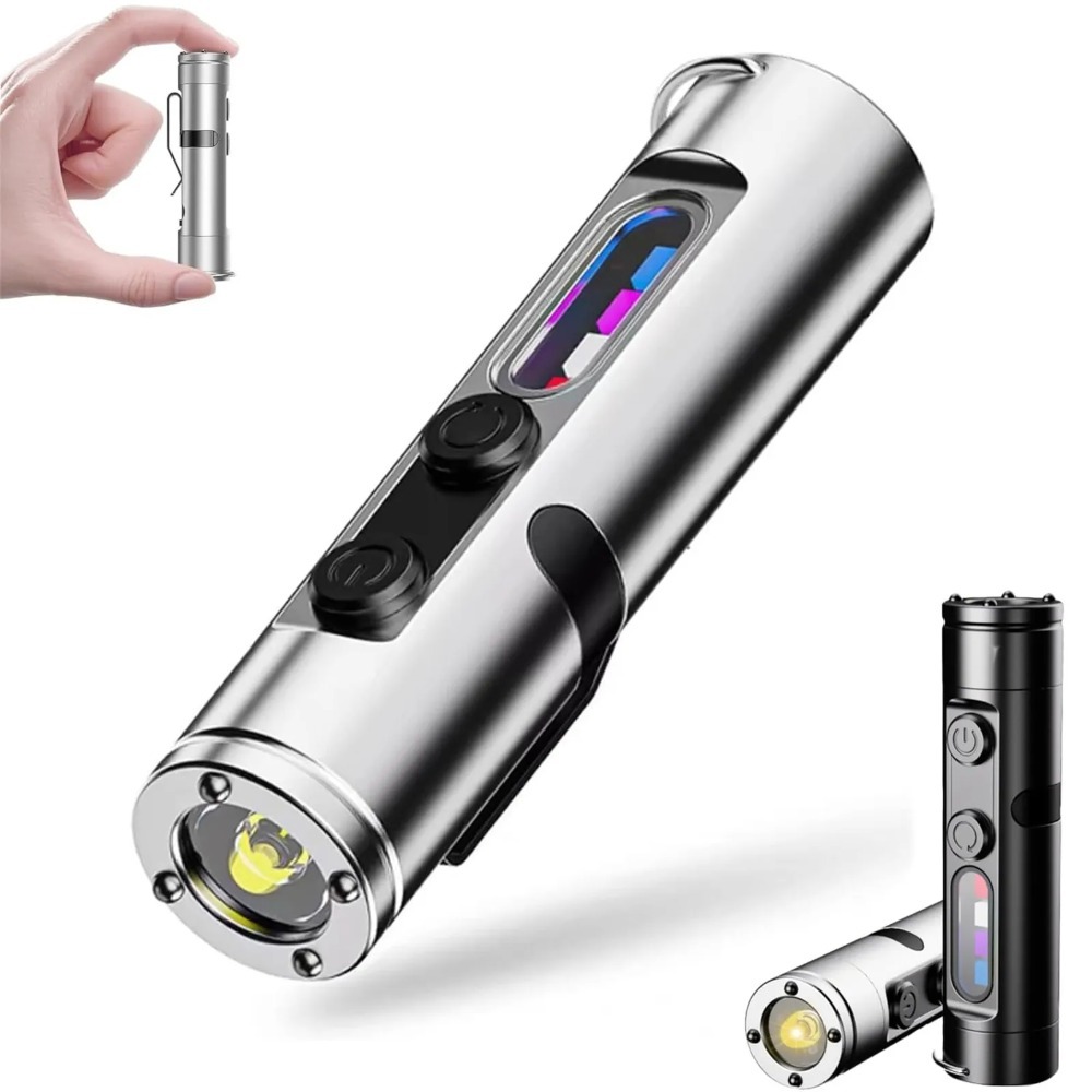 Outdoor Camping Lamp - LED-Taschenlampe, tragbare Mini-EDC-Taschenlampe, Typ C, wiederaufladbar,