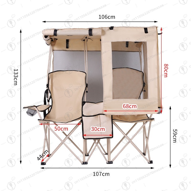 Outdoor Camping Folding Chairs - Outdoor-Camping-Freizeit-Doppelklappstuhl, Angel- und Strandstuhl mit integriertem