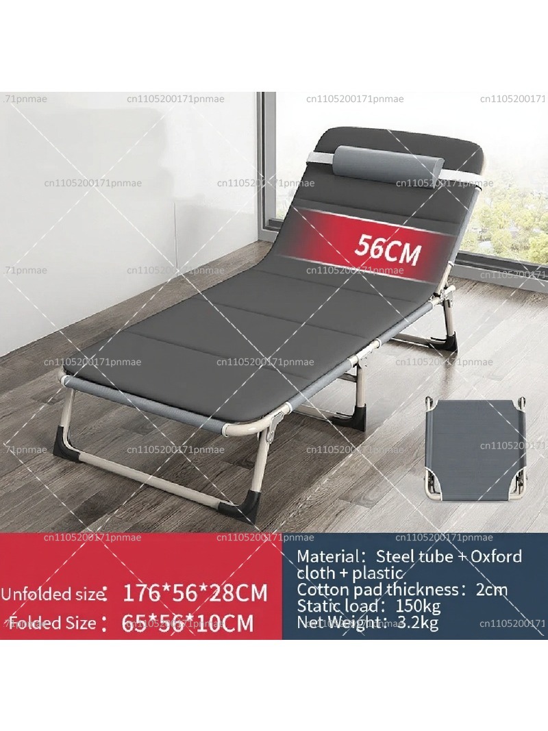 Outdoor Camping Folding Chairs - Metall-Klappbett Modernes Büro-Tragbares Bett Verstellbarer Stuhl