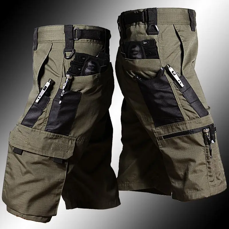 Urban Outdoor Camping - Militärgrüne Outdoor-Cargohose für Herren, taktische Shorts,