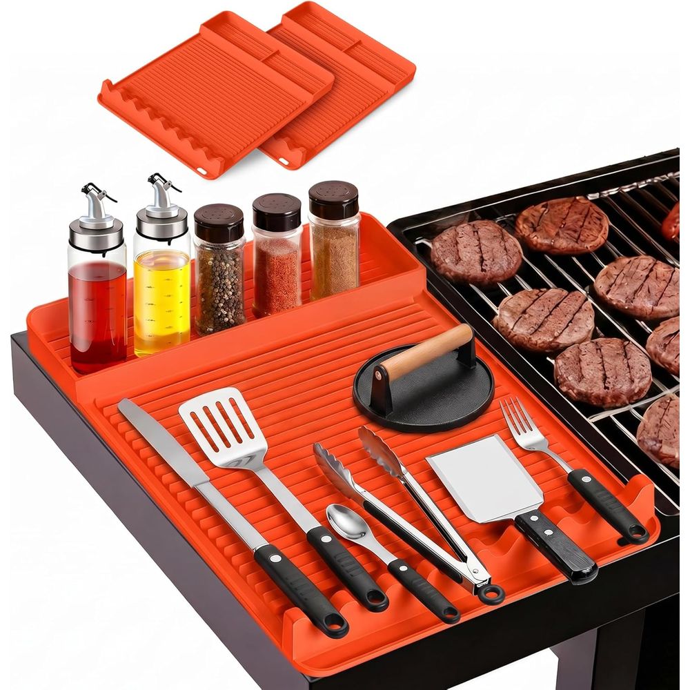 Outdoor Camping Tools - Hitzebeständige Silikon-Grillmatte - 16x11,5'' Rutschfeste BBQ-Unterlage,