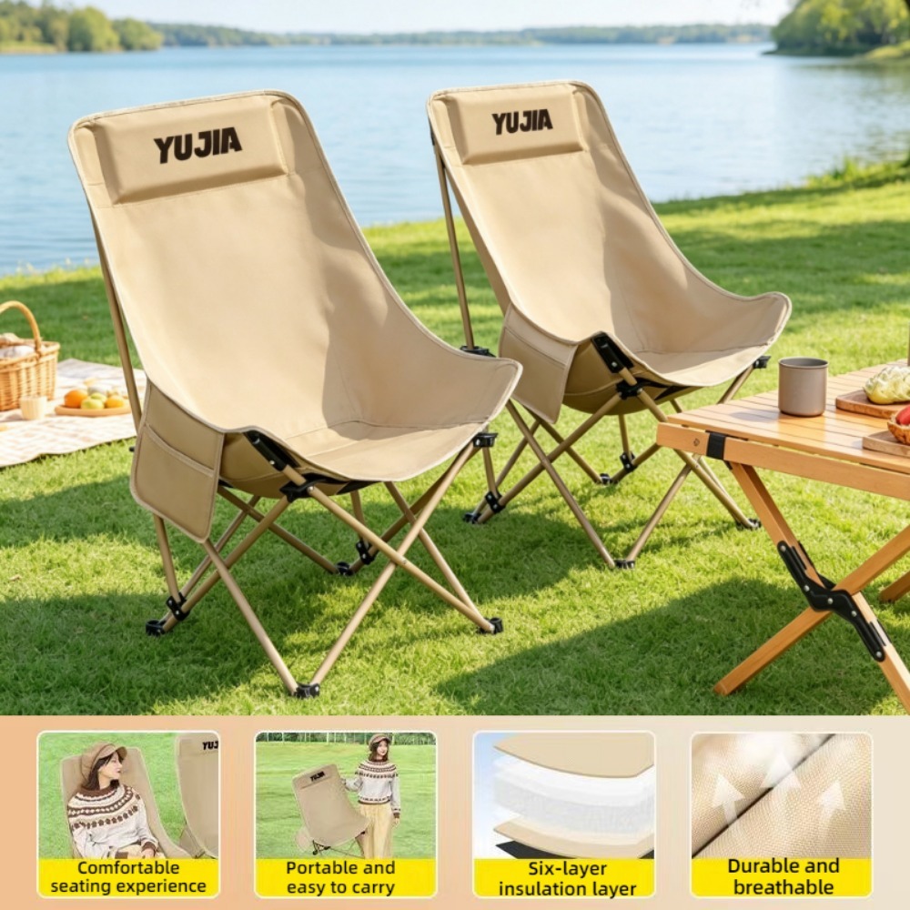 Outdoor Camping High Chair - Outdoor-Klappstuhl, tragbarer, großer und bequemer Liegestuhl