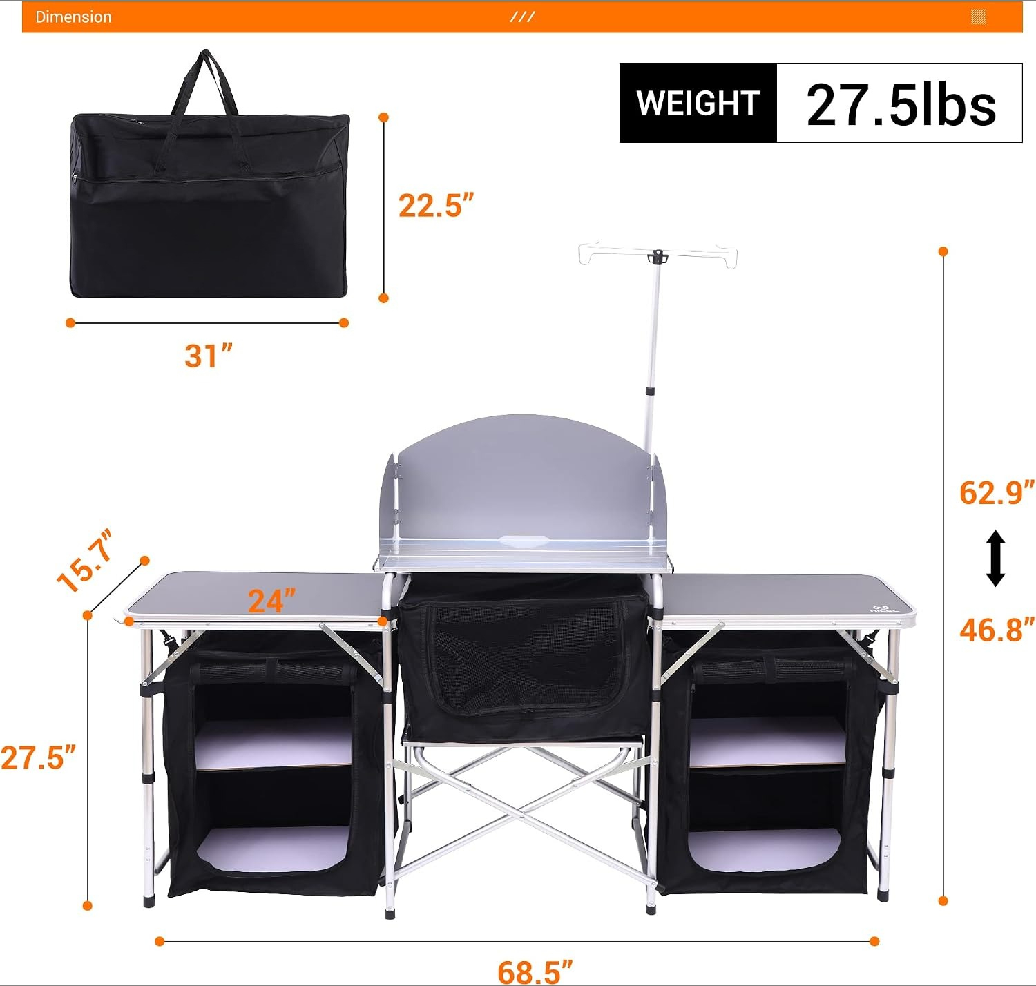 Klappbarer Camping-Küchentisch – Outdoor Camping Cooking Table Bewertung und Preis