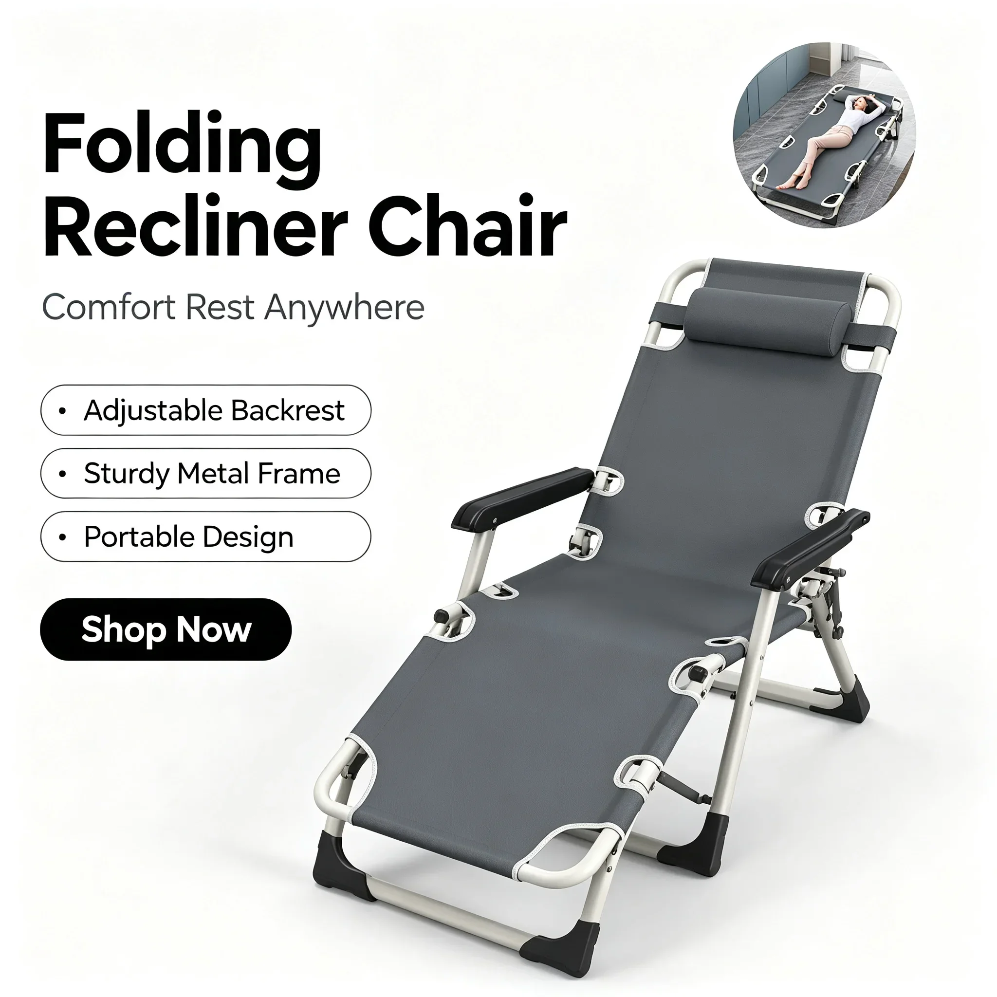 Büro-Lunch-Stuhl, klappbarer L – Outdoor Camping Recliner Bewertung und Preis