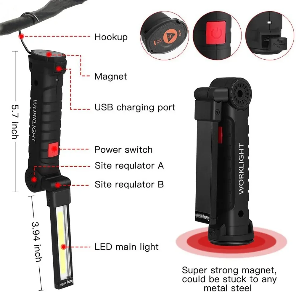 Tragbare COB-LED-Taschenlampe, – Outdoor Camping Lamp Bewertung und Preis