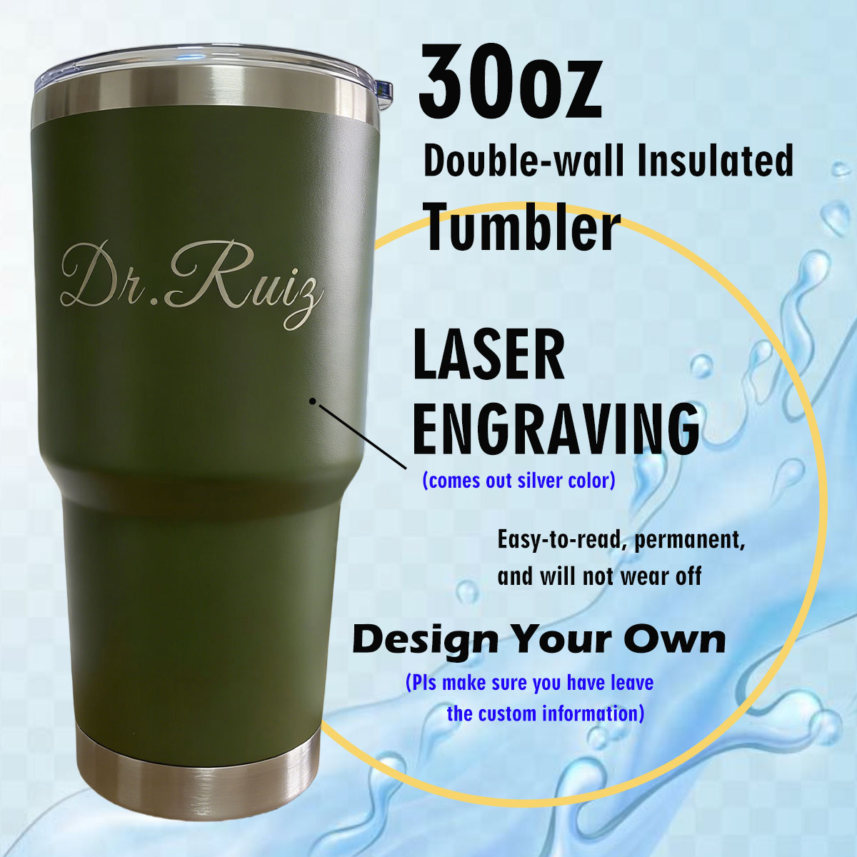 Personalisierter 30 oz Vakuumi – Outdoor Camping Water Tank Bewertung und Preis