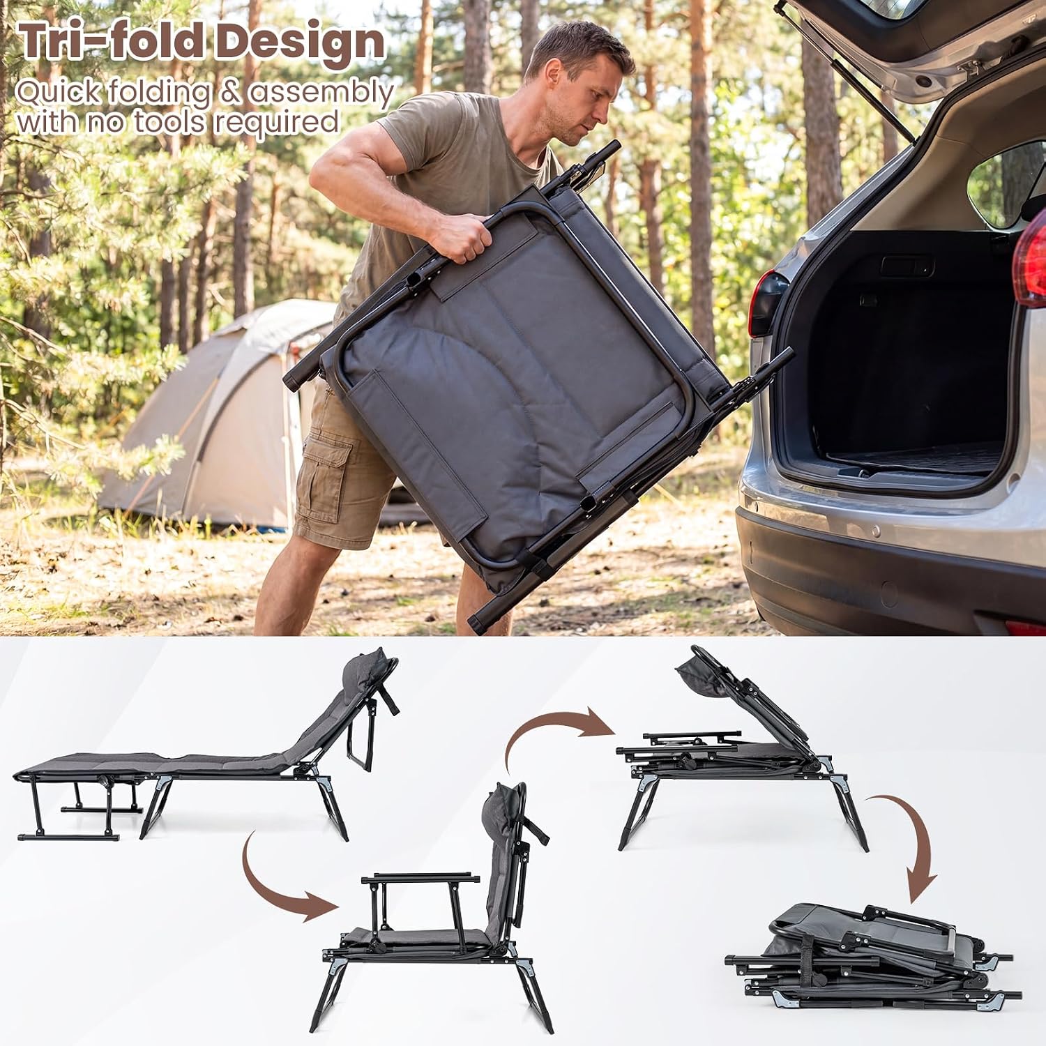 Klappbarer Gartenliegestuhl, 2 – Outdoor Camping Recliner Bewertung und Preis