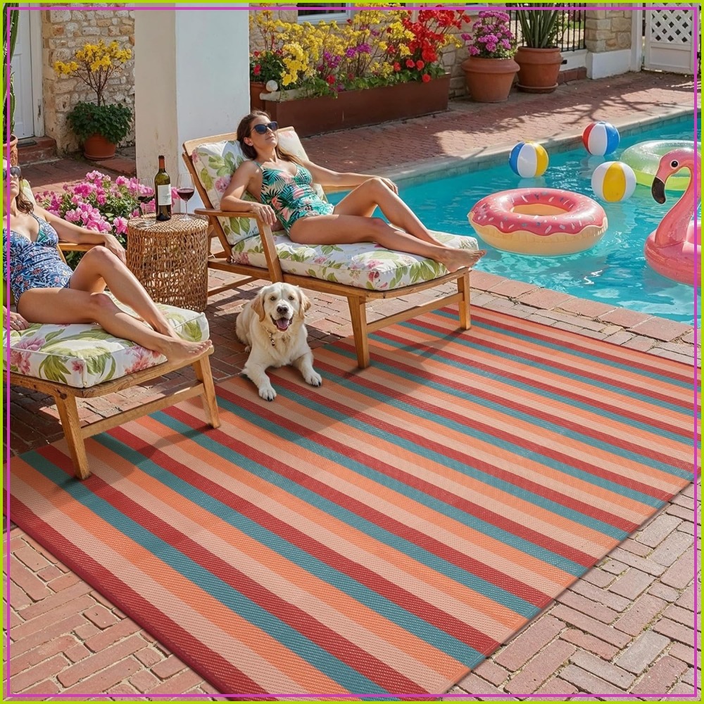 5x8 Outdoor-Teppich Orange-Rot – Outdoor Camping Decke Bewertung und Preis