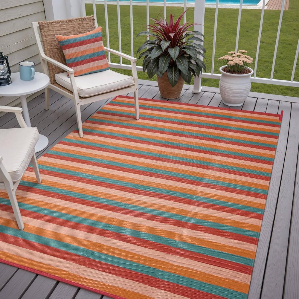 5x8 Outdoor-Teppich Orange-Rot – Outdoor Camping Decke Bewertung und Preis