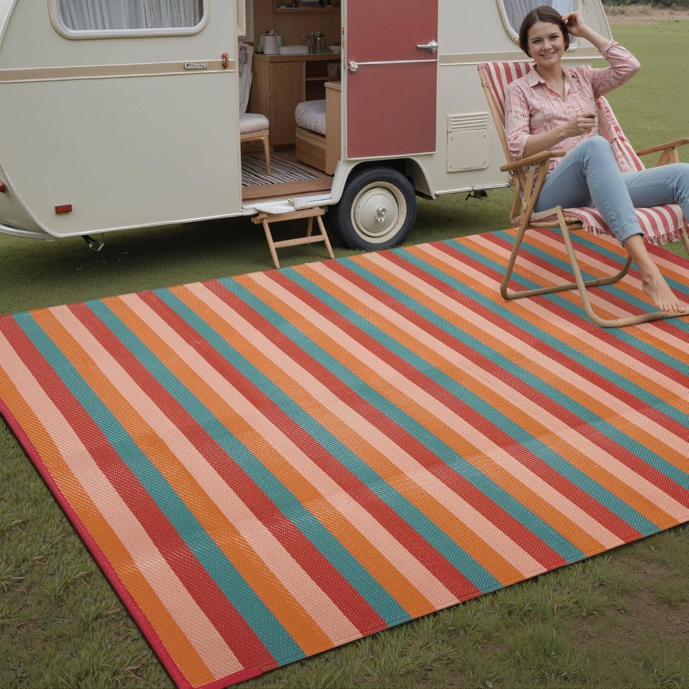 5x8 Outdoor-Teppich Orange-Rot – Outdoor Camping Decke Bewertung und Preis