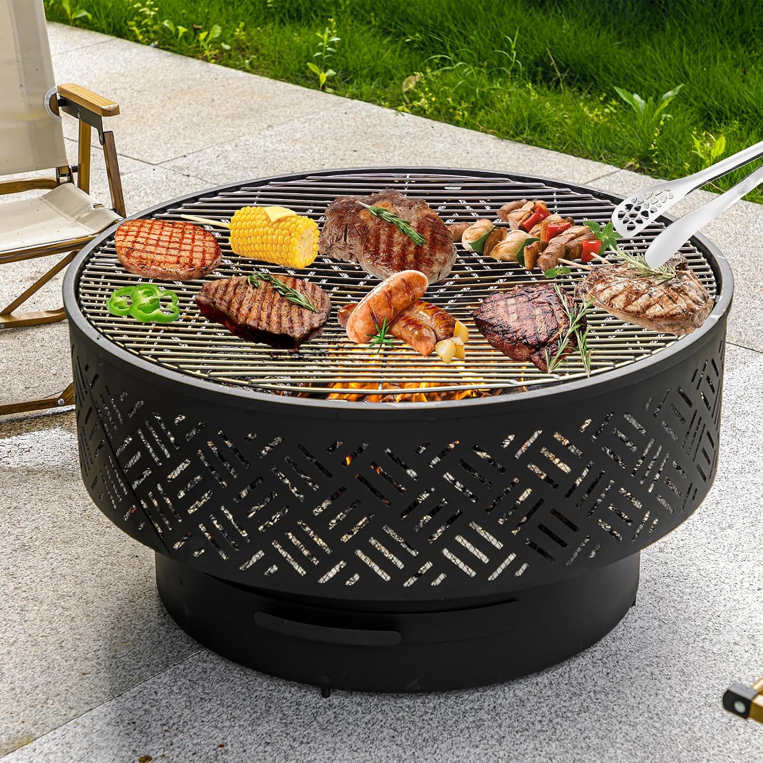 32 Zoll runder Metall-Feuertis – Outdoor Camping Cooking Table Bewertung und Preis